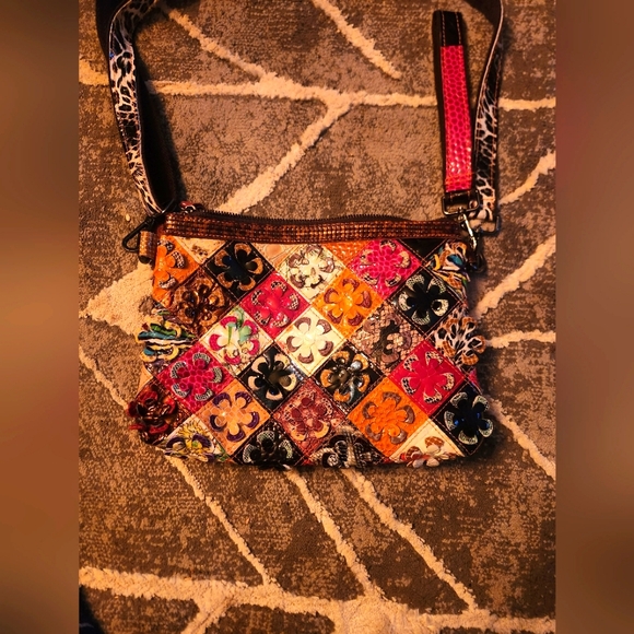 Treska Handbags - Treska leather multi colored boho shoulder bag